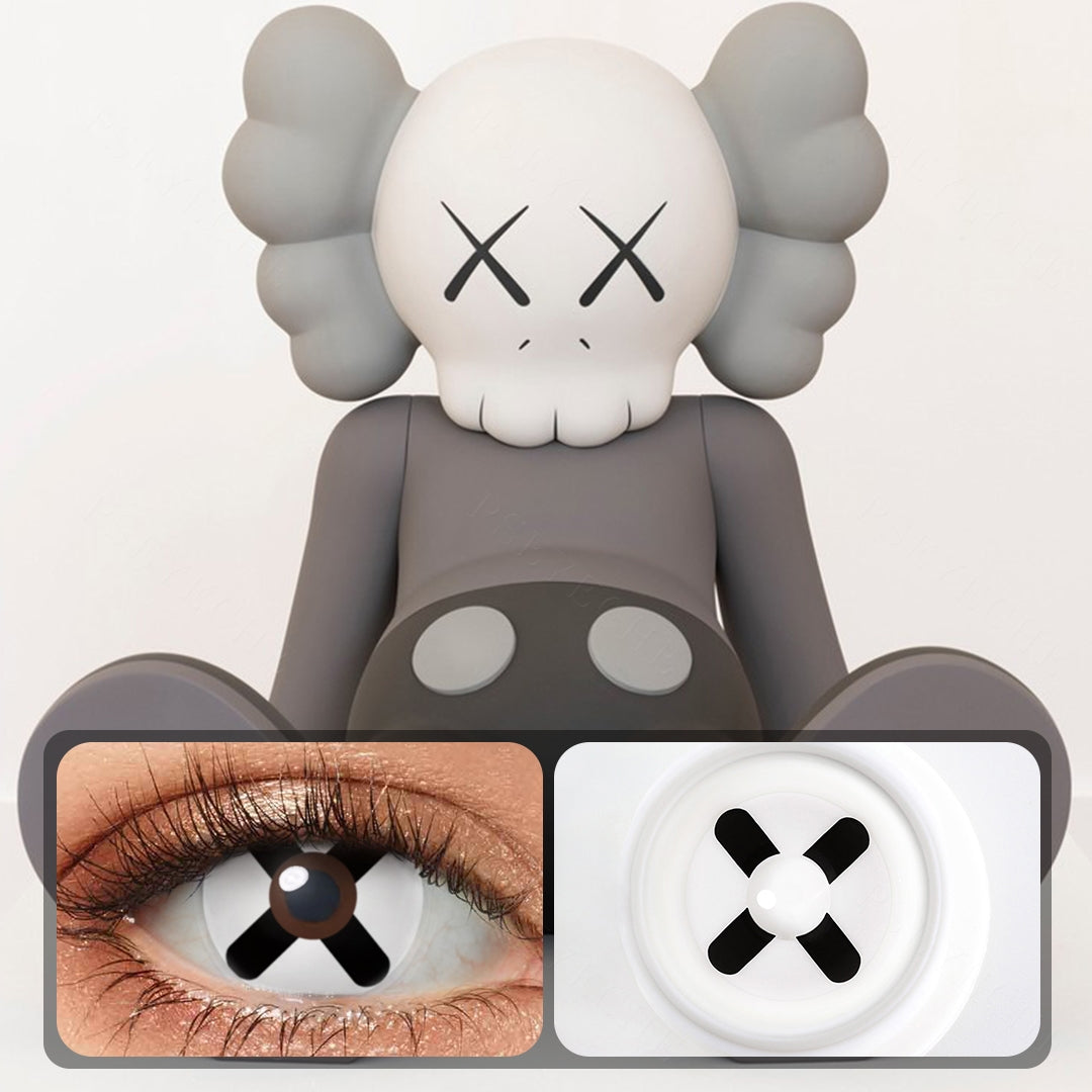 Black and White Cross Halloween Contacts - Image 3 | Colored Contacts | FreshGo