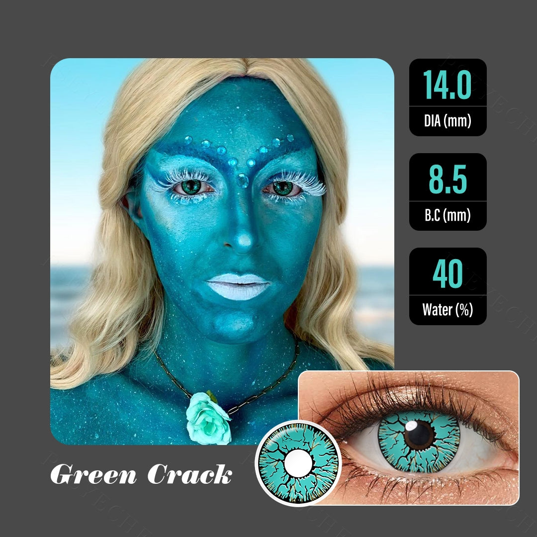 Green Crack Halloween Contacts - Image 2 | Colored Contacts | FreshGo