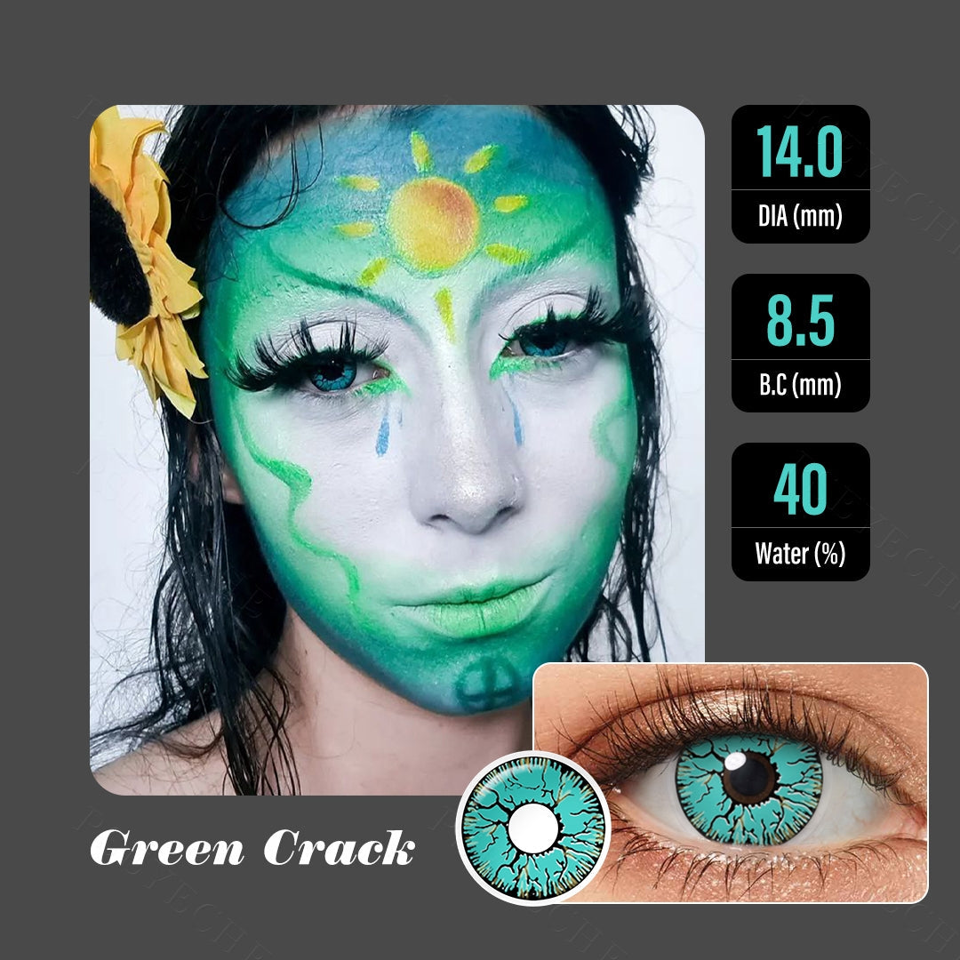 Green Crack Halloween Contacts - Image 3 | Colored Contacts | FreshGo