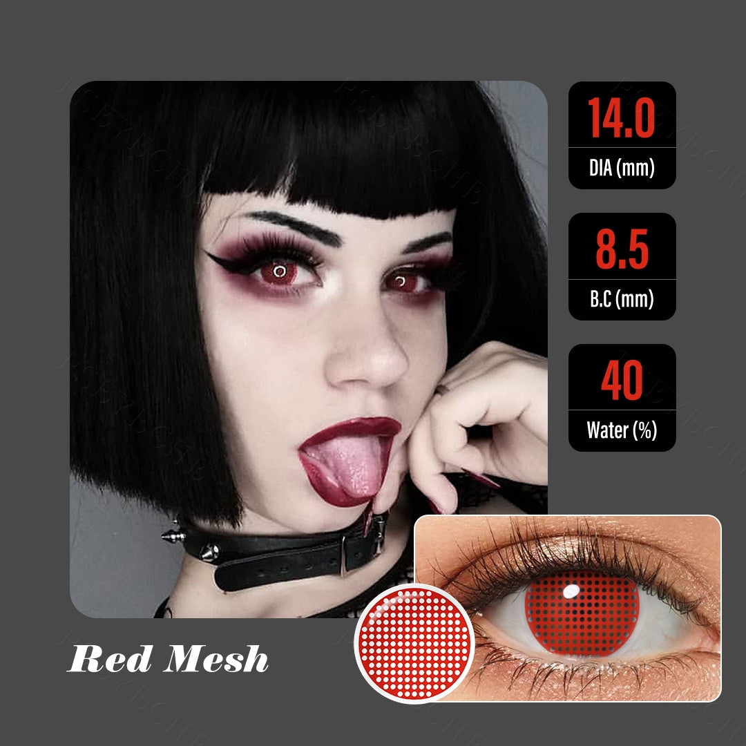 Red Mesh Halloween Contacts - Image 5 | Colored Contacts | FreshGo