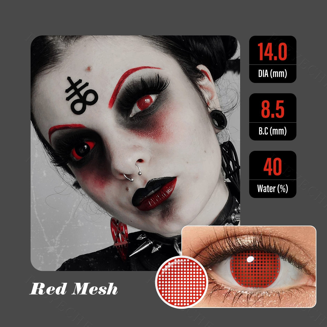 Red Mesh Halloween Contacts - Image 6 | Colored Contacts | FreshGo