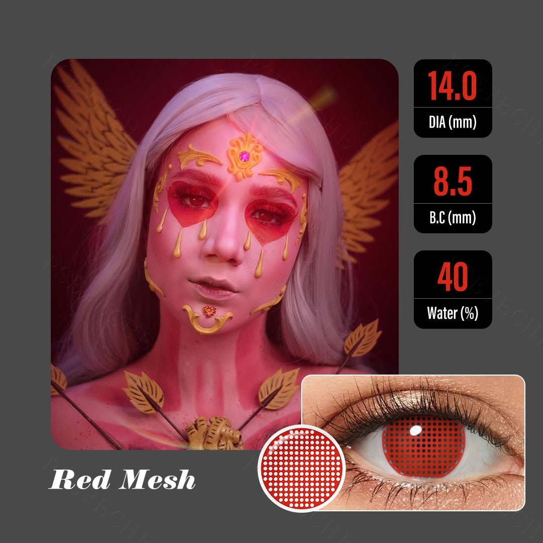 Red Mesh Halloween Contacts - Image 4 | Colored Contacts | FreshGo