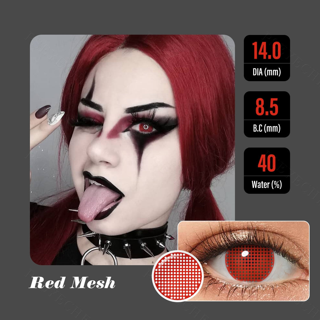 Red Mesh Halloween Contacts - Image 7 | Colored Contacts | FreshGo