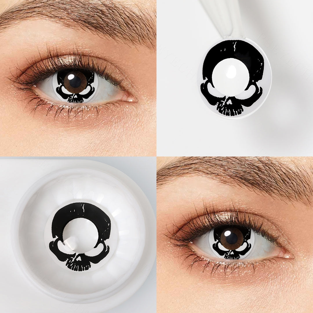 Black Skull Halloween Contacts - Image 2 | Colored Contacts | FreshGo