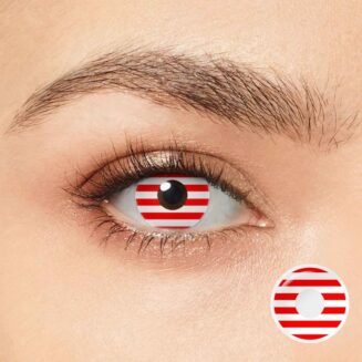 Red And White Striped Contacts